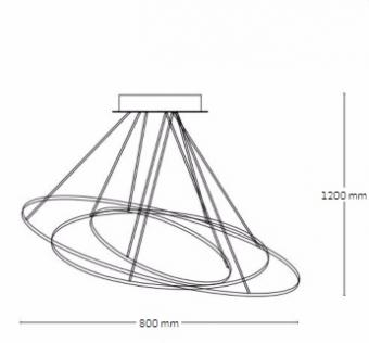 LUSTRA LED 3 CORPURI DIMABILA TELECOMANDA GOLD 120W [2]