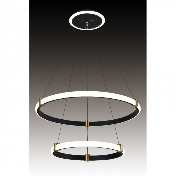 Lustra LED Negru cu 2 Cercuri [2]