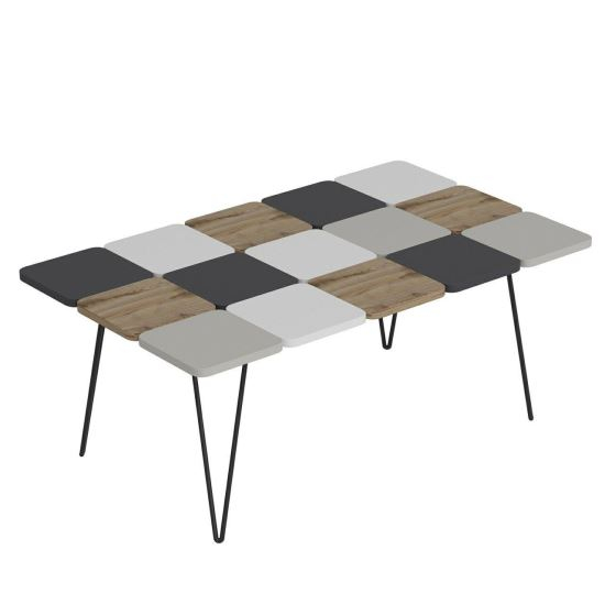 MASA DE CAFEA, DREPTUNGHIULARA, PAL MELAMINAT, ALB, MARO SI ANTRACIT, 110X66X44 CM, LEAF, MINAR [1]