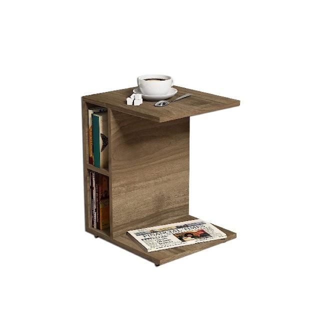 MASA DE CAFEA LATERALA, PAL MELAMINAT, 2 RAFTURI, NATUR, 45X35X55 CM, CEYLAN, MINAR [3]