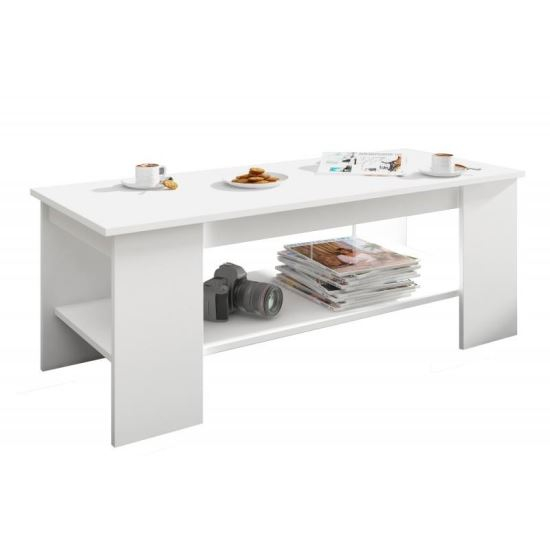 MASA DE CAFEA, PLACA LAMINATA, 1 RAFT, ALB, 120X50X45 CM, KAMI [1]