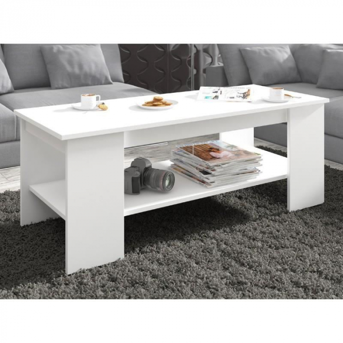 MASA DE CAFEA, PLACA LAMINATA, 1 RAFT, ALB, 120X50X45 CM, KAMI [2]
