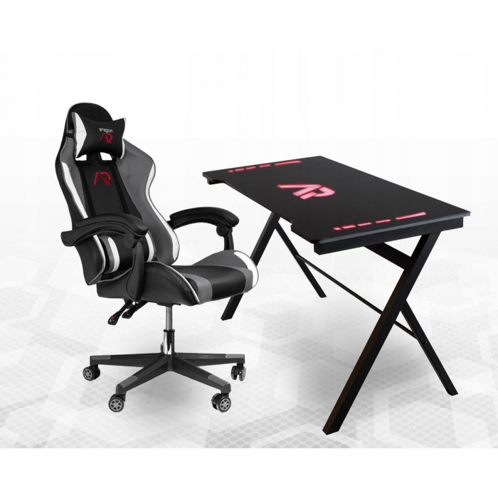 MASA DE GAMING CU LED, 120X60X70 CM, ARAGON [2]