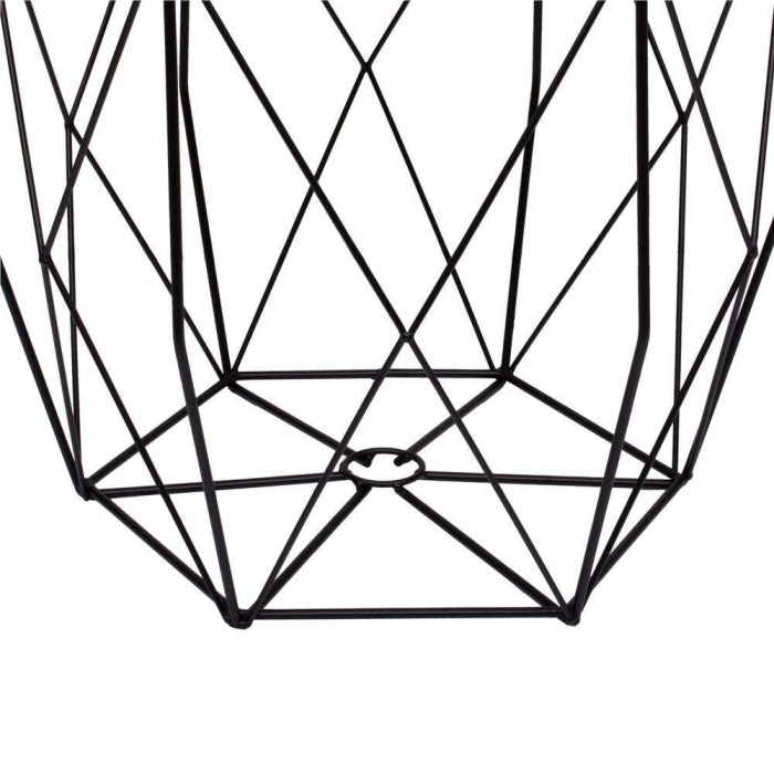 MASA HEXAGONALA CU COS DEPOZITARE, MDF, BAZA METALICA, NEGRU SI NATUR, 32/40.5X38.5 CM, SPRINGOS [4]