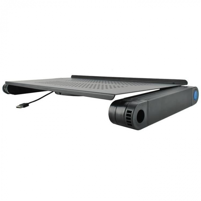 MASA PENTRU LAPTOP, PLIABILA, AJUSTABILA, VENTILATOR CU USB, MOUSE PAD DETASABIL, 48X27X48 CM, ISOTRADE [8]