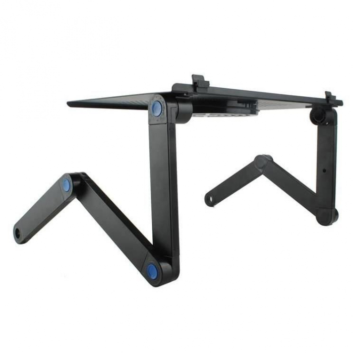 MASA PENTRU LAPTOP, PLIABILA, AJUSTABILA, VENTILATOR CU USB, MOUSE PAD DETASABIL, 48X27X48 CM, ISOTRADE [12]