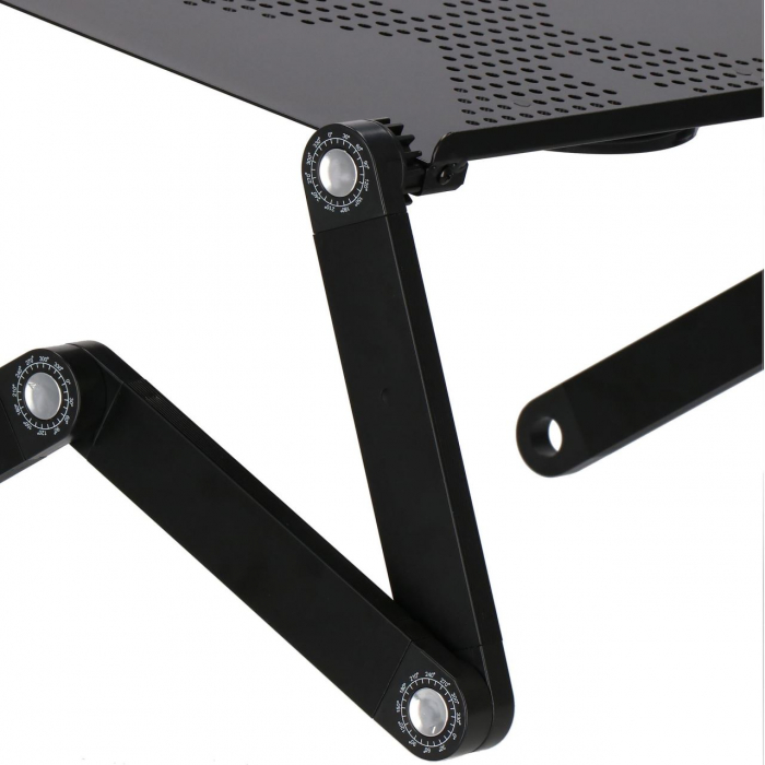 MASA PENTRU LAPTOP, PLIABILA, AJUSTABILA, VENTILATOR CU USB, MOUSE PAD DETASABIL, NEGRU, 48X26X49 CM, SPRINGOS [11]