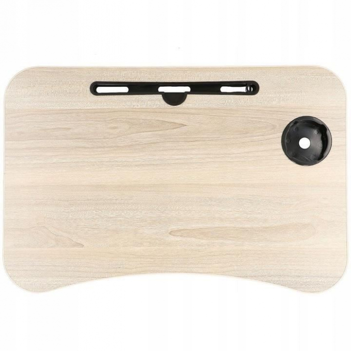 MASA PENTRU LAPTOP, PLIABILA, SUPORT PAHAR, MDF, METAL, PE, BEJ, 60X40X27 CM, SPRINGOS [7]