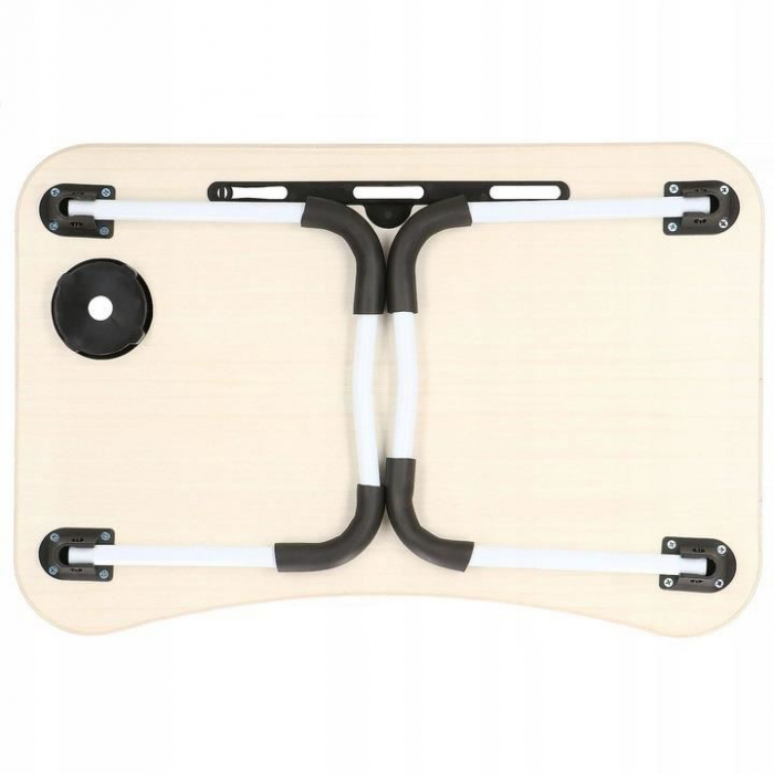 MASA PENTRU LAPTOP, PLIABILA, SUPORT PAHAR, MDF, METAL, PE, BEJ, 60X40X27 CM, SPRINGOS [6]