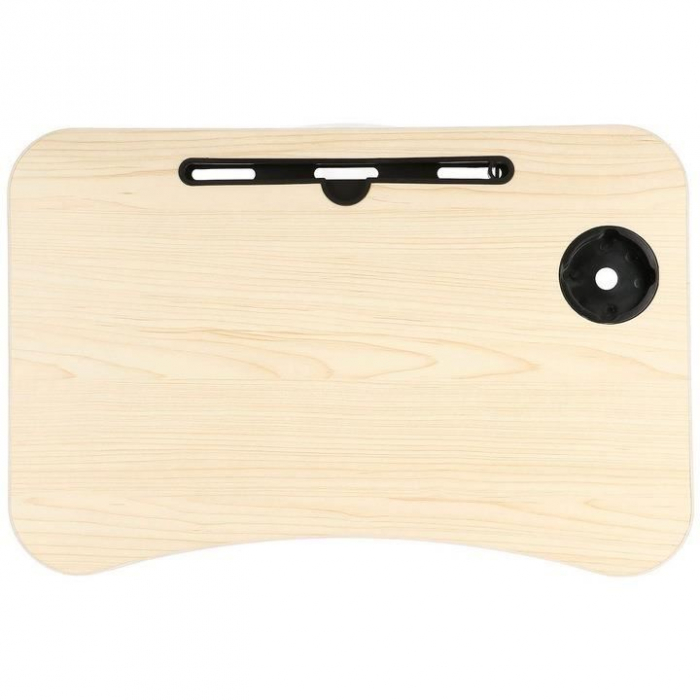 MASA PENTRU LAPTOP, PLIABILA, SUPORT PAHAR, MDF, METAL, PE, CREM, 60X40X27 CM, SPRINGOS [7]
