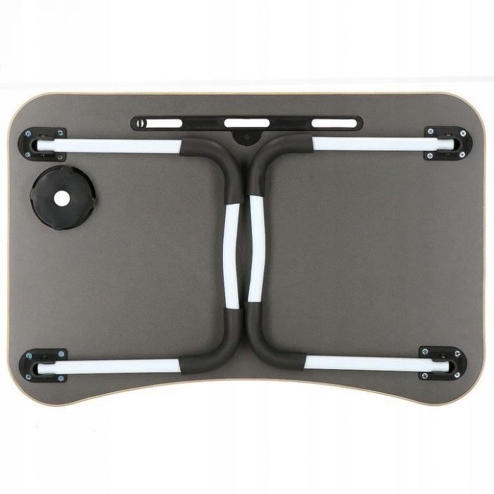 MASA PENTRU LAPTOP, PLIABILA, SUPORT PAHAR, MDF, METAL, PE, NATUR, 60X40X27 CM, SPRINGOS [6]