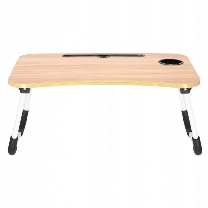 MASA PENTRU LAPTOP, PLIABILA, SUPORT PAHAR, MDF, METAL, PE, NATUR, 60X40X27 CM, SPRINGOS [3]