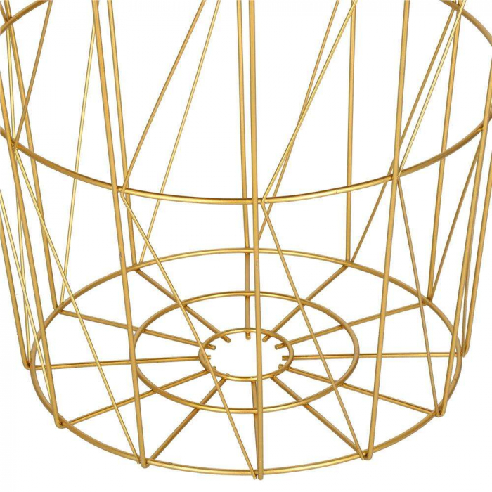 MASA ROTUNDA CU COS DEPOZITARE, MDF, BAZA METALICA, AURIU SI NATUR, 26.5/35X40 CM, SPRINGOS [2]