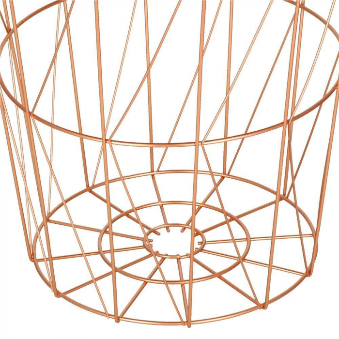 MASA ROTUNDA CU COS DEPOZITARE, MDF, BAZA METALICA, CUPRU SI NEGRU, 26.5/35X40 CM, RINO, SPRINGOS [9]
