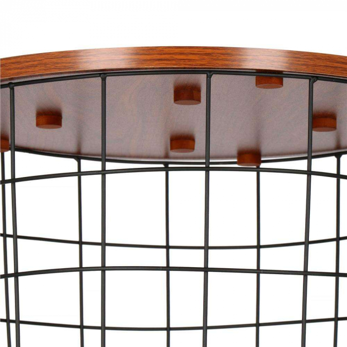 MASA ROTUNDA CU COS DEPOZITARE, MDF, BAZA METALICA, NEGRU SI MARO, 30.5/39X40 CM, SPRINGOS [4]
