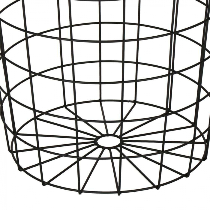 MASA ROTUNDA CU COS DEPOZITARE, MDF, BAZA METALICA, NEGRU SI MARO, 30.5/39X40 CM, SPRINGOS [8]