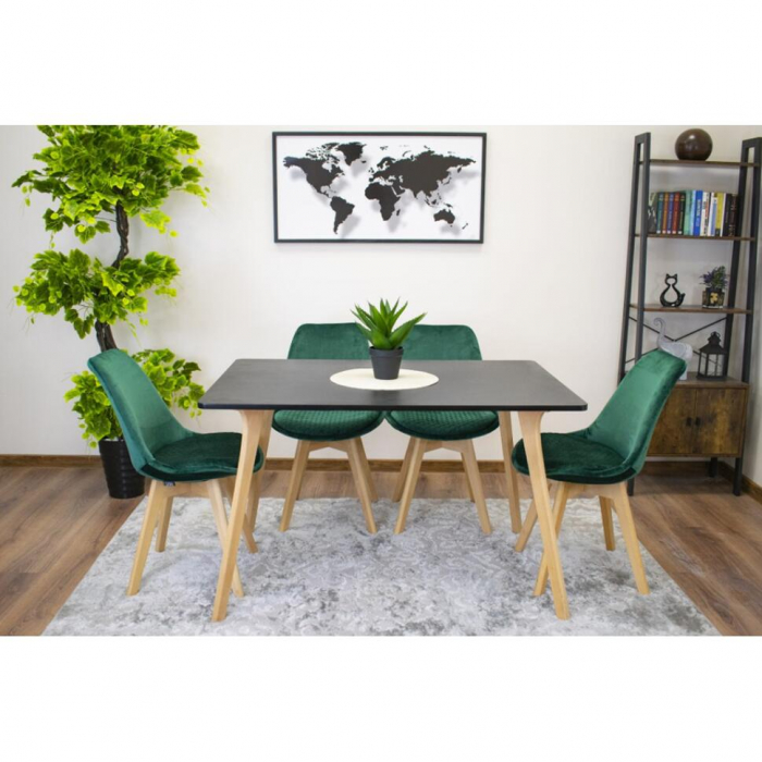MASA STIL SCANDINAV, ARTOOL, DREPTUNGHIULARA, MDF SI LEMN, NEGRU, 120X80X74 CM [9]
