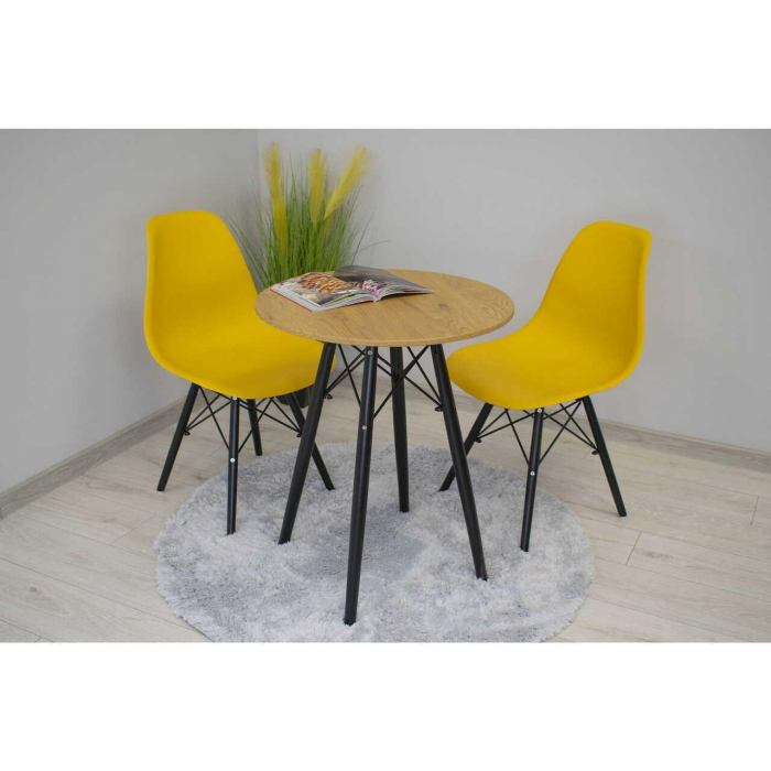 MASA STIL SCANDINAV, ARTOOL, ROTUND, MDF SI LEMN, NATUR, 60X73 CM [3]