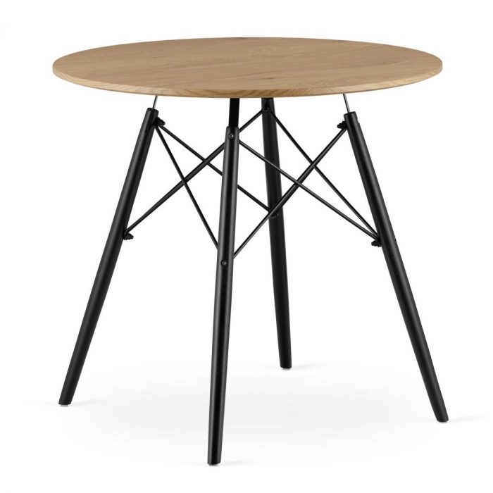 MASA STIL SCANDINAV, ARTOOL, ROTUND, MDF SI LEMN, NATUR, 80X75 CM [13]