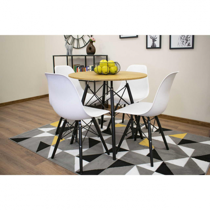 MASA STIL SCANDINAV, ARTOOL, ROTUND, MDF SI LEMN, NATUR, 80X75 CM [11]