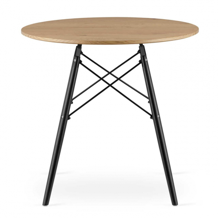 MASA STIL SCANDINAV, ARTOOL, ROTUND, MDF SI LEMN, NATUR, 80X75 CM [14]