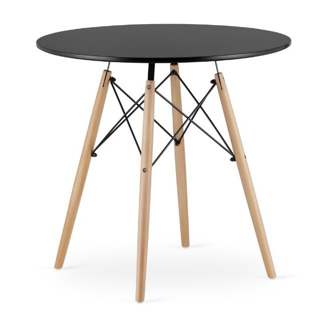 MASA STIL SCANDINAV, ARTOOL, ROTUND, MDF SI LEMN, NEGRU, NATUR, 80X72 CM [2]