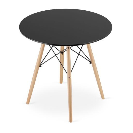 MASA STIL SCANDINAV, ARTOOL, ROTUND, MDF SI LEMN, NEGRU, NATUR, 80X72 CM [1]