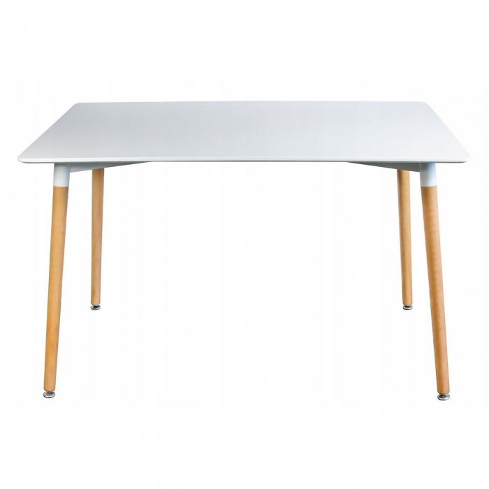 MASA STIL SCANDINAV, DREPTUNGHIULARA, MDF SI LEMN, ALB, 120X80X75 CM [6]