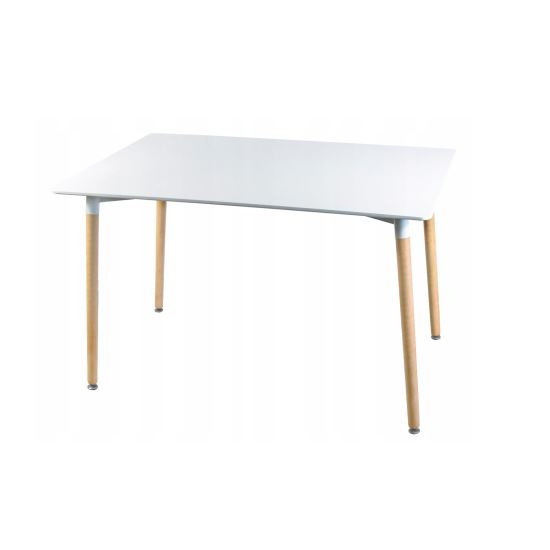 MASA STIL SCANDINAV, DREPTUNGHIULARA, MDF SI LEMN, ALB, 120X80X75 CM [1]