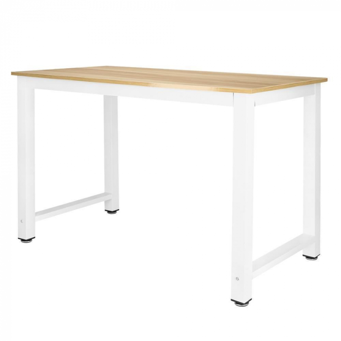MASA STIL SCANDINAV, DREPTUNGHIULARA, METALICA, PLACA LAMINATA, ALB SI NATUR, 110X60X74 CM, SPRINGOS [12]