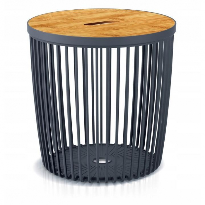 MASA TIP COS, ROTUNDA, BLAT BAMBUS, ANTRACIT, SET 2 MARIMI, 38.6X35.8 CM, CLUBO [3]