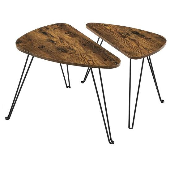 MASUTA CAFEA, VASAGLE, PAL SI OTEL, MARO RUSTIC, SET 2 MARIMI [1]