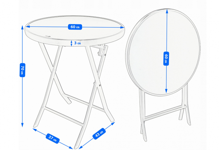 MOBILIER PLIABIL PENTRU BALCON, GRADINA, TERASA AZAY INTERIORS, 2 SCAUNE SI O MASA [4]