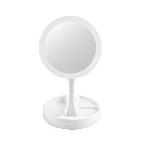 OGLINDA COSMETICA, CU LED, DUBLA, MARIRE 1X/10X, ALB, 4XAA, 16X29 CM, ISOTRADE [8]