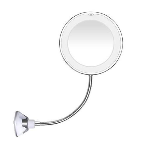 OGLINDA COSMETICA, CU LED, FLEXIBILA, PRINDERE VENTUZA, MARIRE X10, GRI, 3XAAA, 20 CM, ISOTRADE [3]