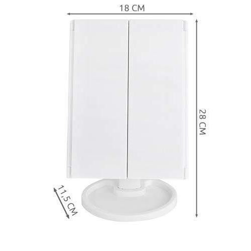 OGLINDA COSMETICA, CU LED, ROTATIVA, CU MARIRE IMAGINE 1X/2X/3X, ALB, 4XAA, USB, 18X11.5X28 CM, ISOTRADE [2]