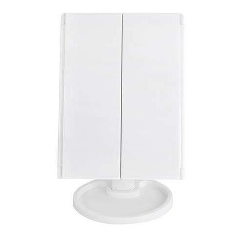 OGLINDA COSMETICA, CU LED, ROTATIVA, CU MARIRE IMAGINE 1X/2X/3X, ALB, 4XAA, USB, 18X11.5X28 CM, ISOTRADE [6]