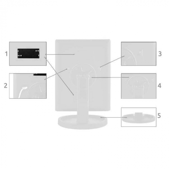 OGLINDA COSMETICA, CU LED, ROTATIVA, CU MARIRE IMAGINE 1X/2X/3X, ALB, 4XAA, USB, 18X11.5X28 CM, ISOTRADE [3]