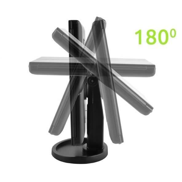 OGLINDA COSMETICA, CU LED, ROTATIVA, CU MARIRE IMAGINE 1X/2X/3X, NEGRU, 4XAA, USB, 34.5X9X28 CM, ISOTRADE [6]