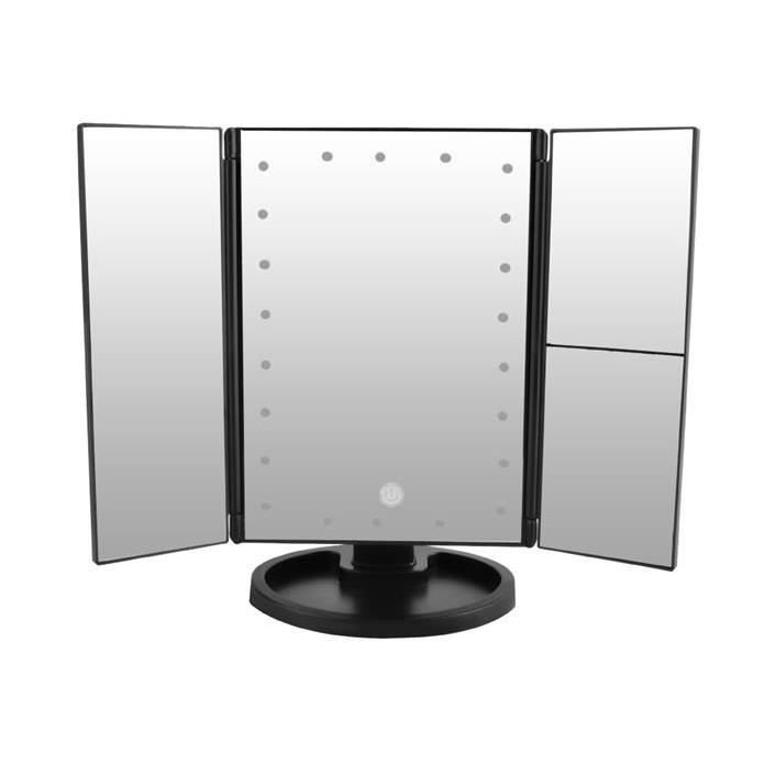 OGLINDA COSMETICA, CU LED, ROTATIVA, CU MARIRE IMAGINE 1X/2X/3X, NEGRU, 4XAA, USB, 34.5X9X28 CM, ISOTRADE [18]