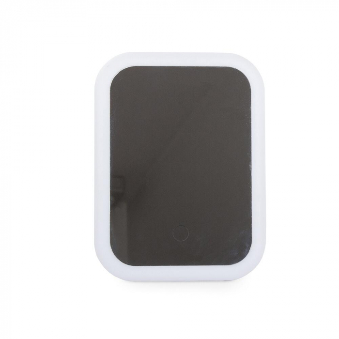 OGLINDA COSMETICA, VERK GROUP, CU LED, UNGHI REGLABIL, 3XAA, USB, ALBA, 15X7X20 CM [6]