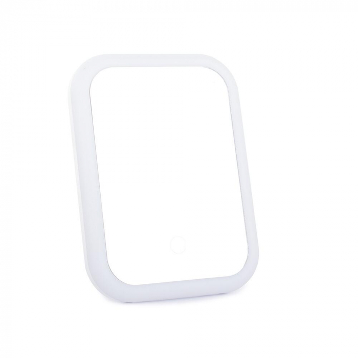 OGLINDA COSMETICA, VERK GROUP, CU LED, UNGHI REGLABIL, 3XAA, USB, ALBA, 15X7X20 CM [4]