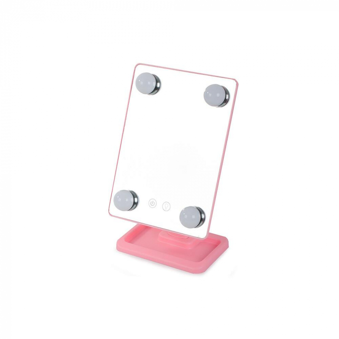 OGLINDA COSMETICA, VERK GROUP, CU LED, UNGHI REGLABIL, 4XAA, DIFERITE CULORI, 18.5X11X29.5 CM [4]
