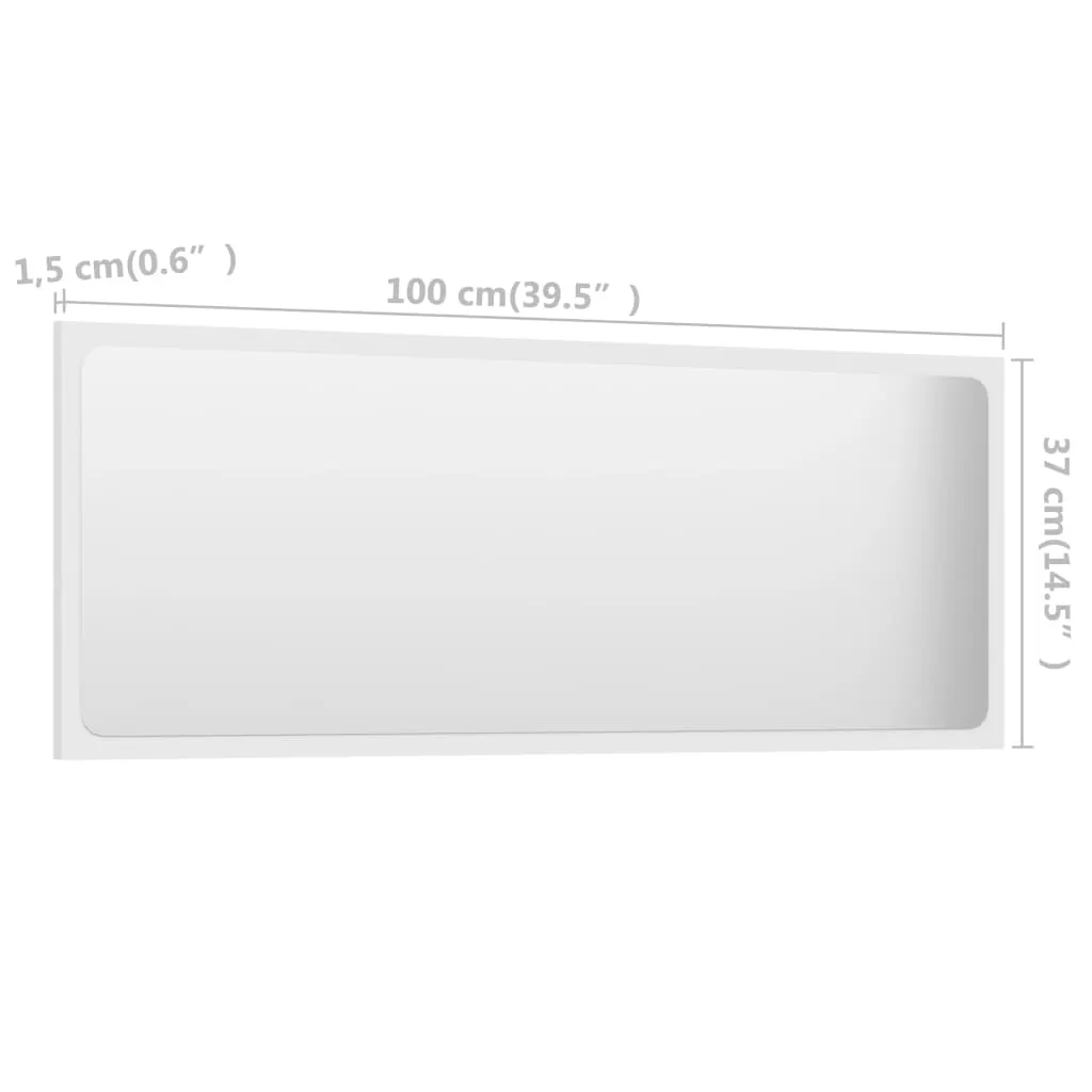 OGLINDA DE BAIE, ALB, 100 X 1.5 X 37 CM [5]