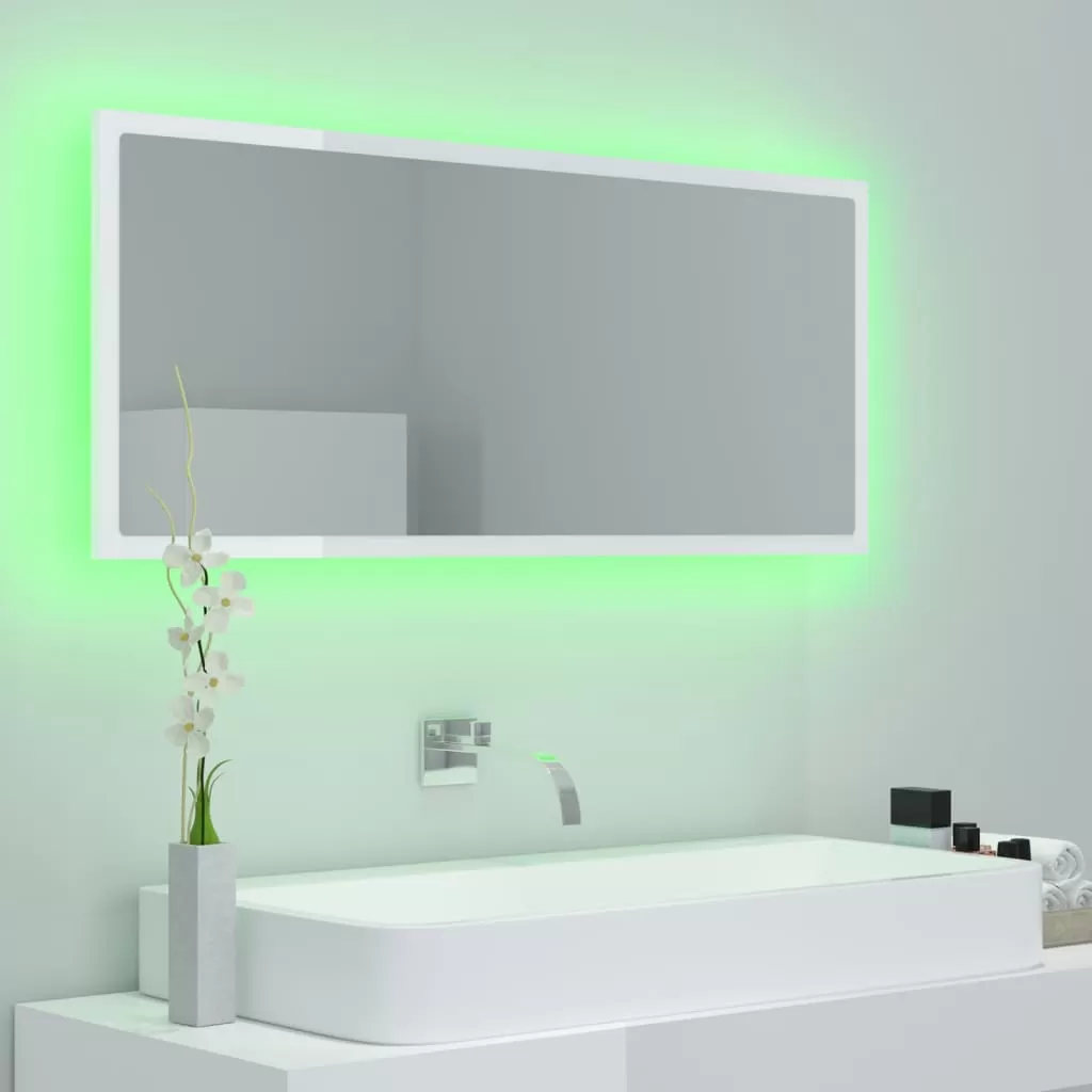 OGLINDA DE BAIE CU LED, ALB LUCIOS [4]