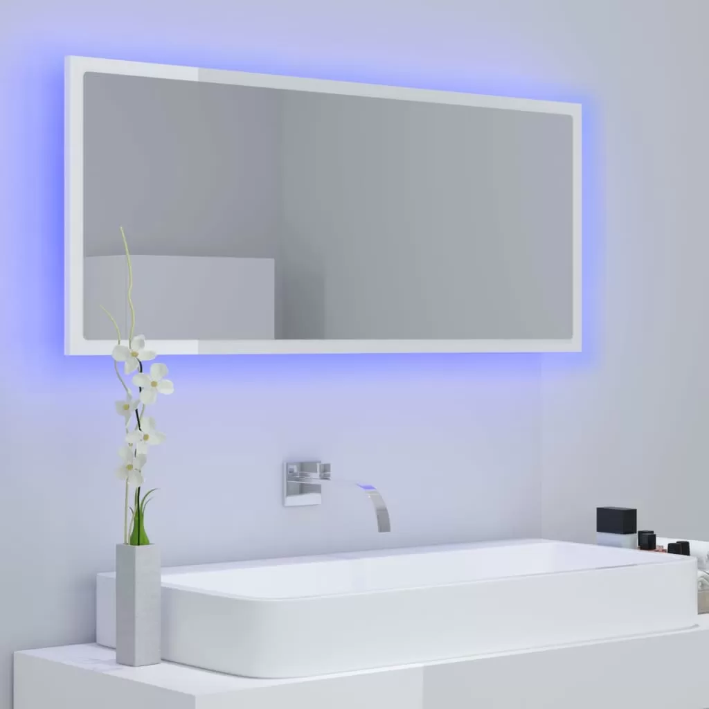 OGLINDA DE BAIE CU LED, ALB LUCIOS [3]