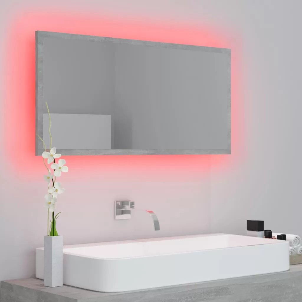 OGLINDA DE BAIE CU LED, GRI BETON [4]