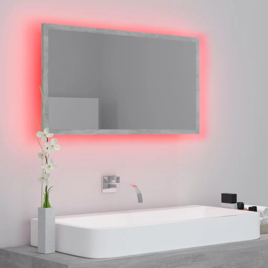 OGLINDA DE BAIE CU LED, GRI BETON [5]