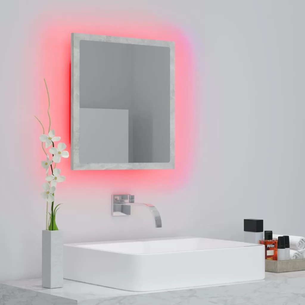 OGLINDA DE BAIE CU LED, GRI BETON [5]