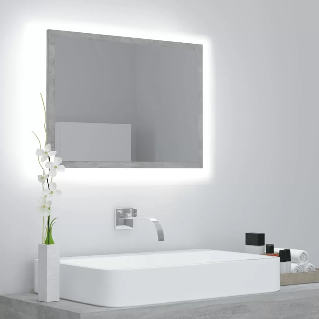 OGLINDA DE BAIE CU LED, GRI BETON [1]